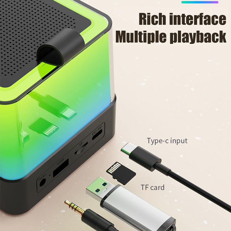 Караоке Беспроводная Портативная Bluetooth 5.3 Колонка с Микрофоном RGB Портативный Музыкальный Плеер Караоке-машина для Ребенка Дом Подарок
