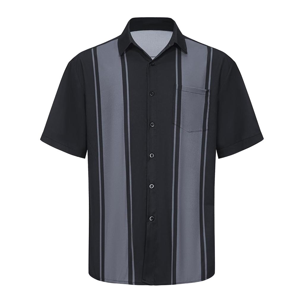 Hawaiian Shirt For Men, Men's Vintage Button Down Bowling Shirts Short Sleeve Summer Beach Shirt