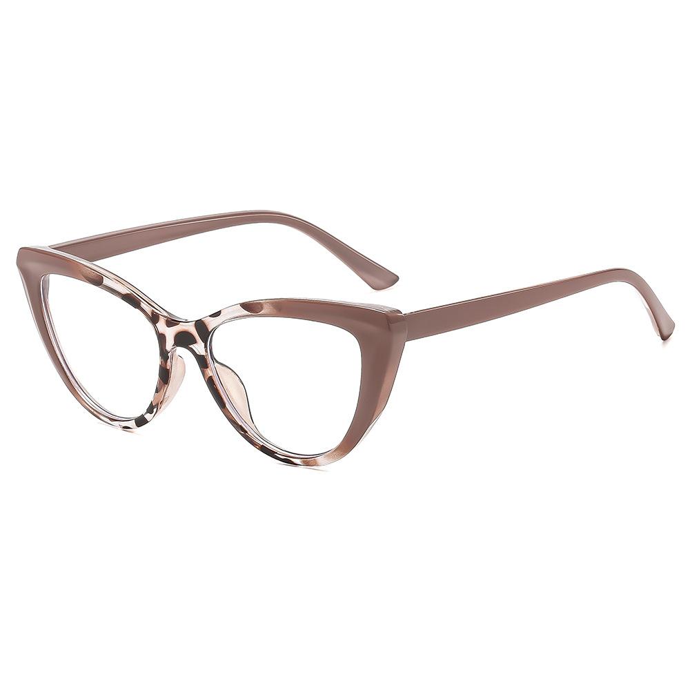 New cat eye frame glasses women plain street shot anti-blue glasses advanced sense retro Internet celebrity flat glasses