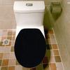Solid Color Toilet Lid Cover Ultra Plush Elastic Band Non-Slip Material Washable