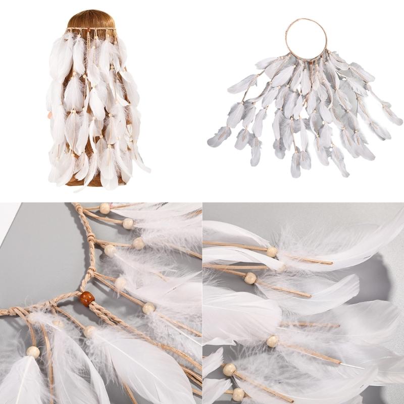 Этнические повязки на голову с перьями, привлекающие внимание повязки на голову для женщин, фотоповязки для свадебной вечеринки