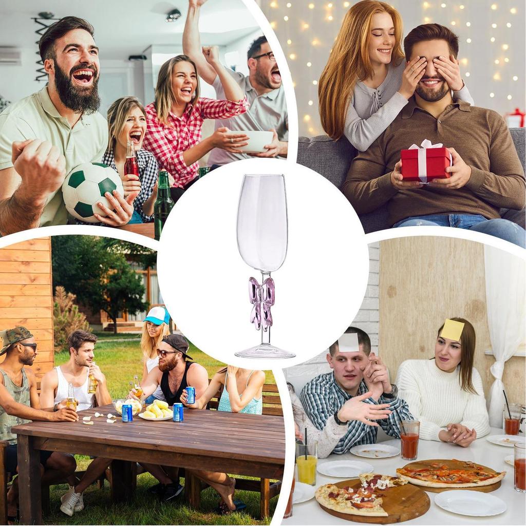 Semicircular Red Wine Cups Creative Crystal Glass Portable Clear Half Wine Glass fun European Creative Long-Stem Wine Glass