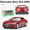 1/24 WELLY Mercedes Benz SLS AMG спортивный автомобиль модель из сплава игрушка литая под давлением модель моделирование украшения автомобиля коллекция для мальчиков подарок
