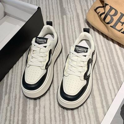 Кожаные легкие туфли на толстой подошве, маленькие белые туфли женские, весна-осень 2025, новые, с круглым носком, увеличивающие рост, повседневные туфли, маленькие туфли на платформе с сердечком