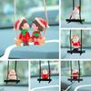 Festival Swinging Santa Auto Mirror Hanging Decoration Resin Christmas Ornament For Car Home Decoration