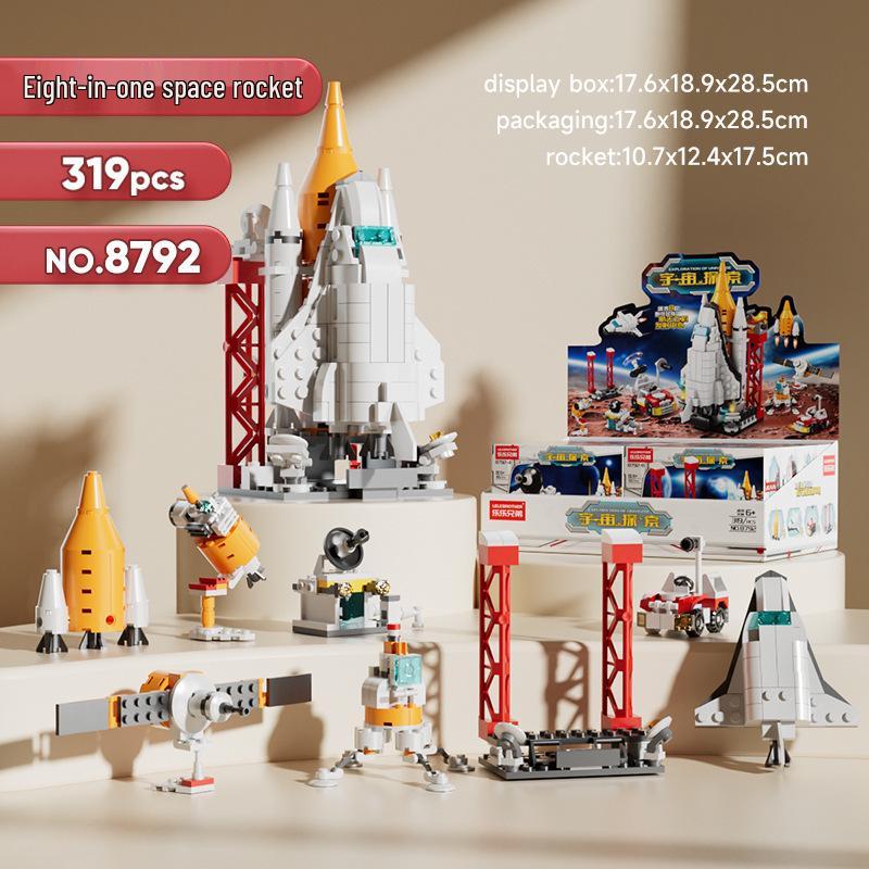 Spacecraft Starship Falcon Toy Building Blocks - Children's Rocket Assembly Set