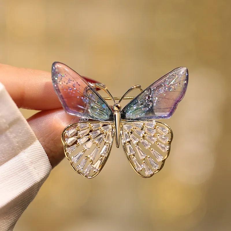 Fashion Clothes Decor Shell Animal Butterfly Brooch Wedding Jewelry New Hollowed Out Women's Flight Imitation Pearl Accessories