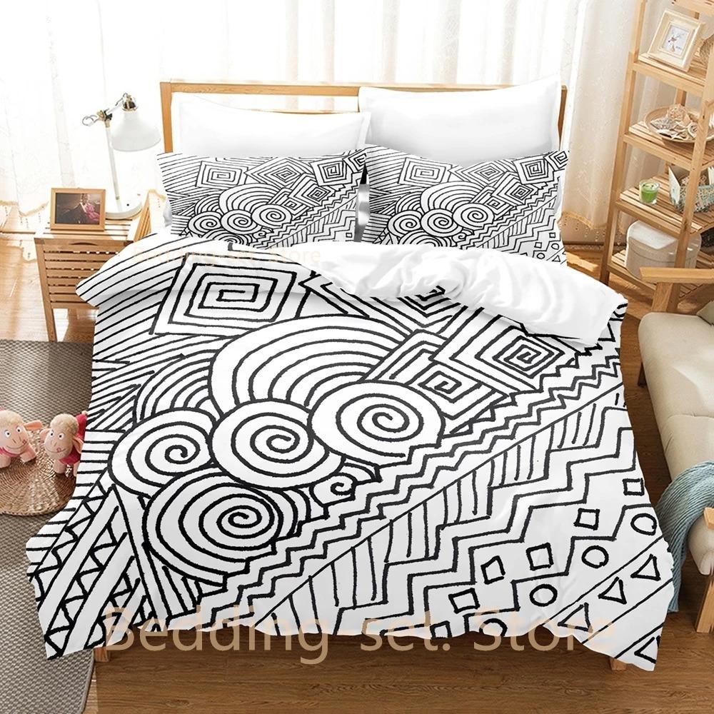 La Linea The Line Osvaldo Cavandoli Комплект постельного белья Single Twin Full Queen King Size Комплект постельного белья Adult Kid Bedroom Duvetcover Sets Anime