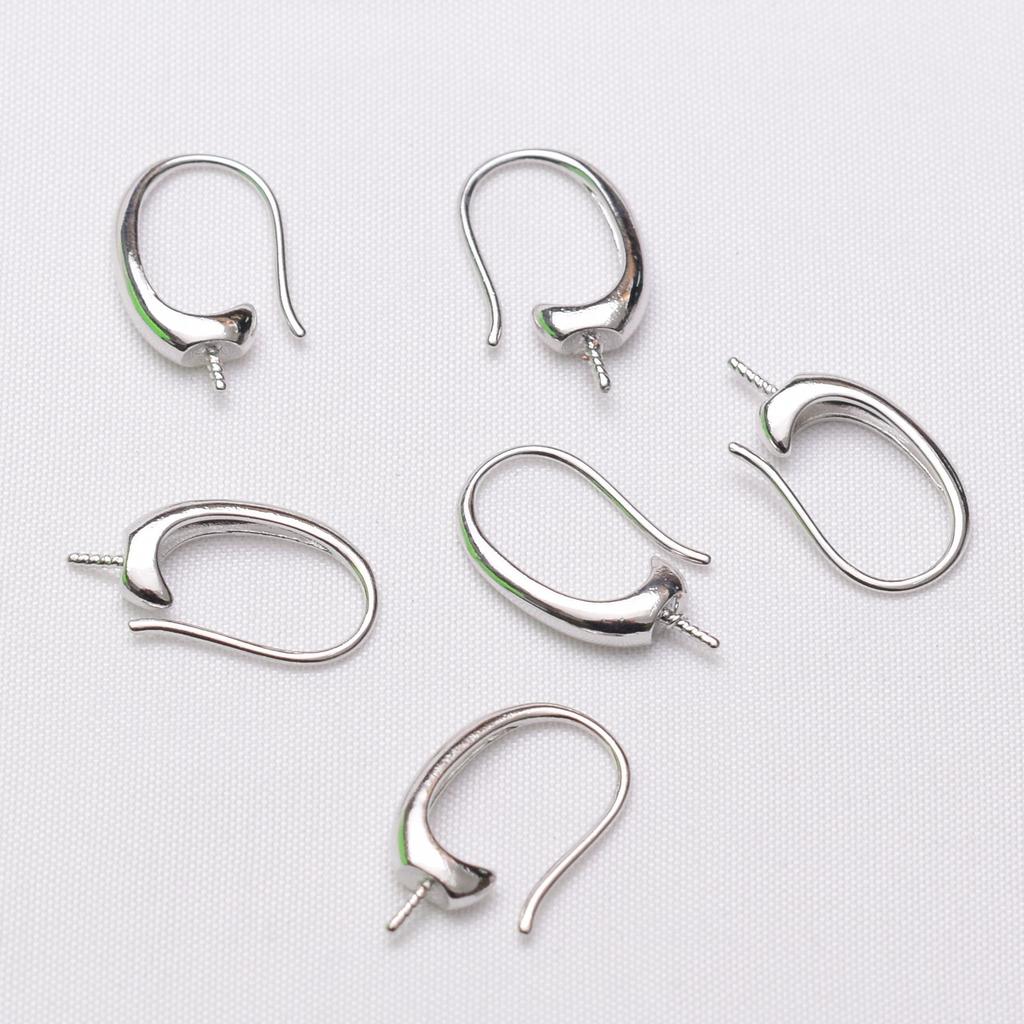 10pcs 18K Gold Half Hole Pearl Ear Hook Work In Progress Earrings Accessories DIY Handmade Glossy Earrings Jewelry