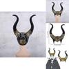 2024 New Golden Maleficent Horns Latex Mask For Halloween Cosplay And Carnival