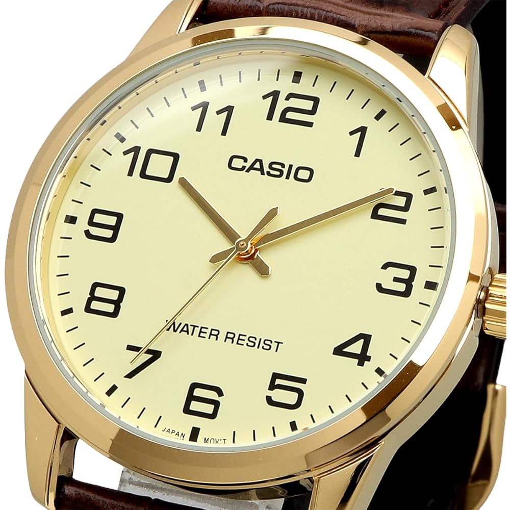 Casio MTP-V001GL-9B Аналоговые кварцевые мужские часы Золотой Кремово-желтый Повседневный стиль