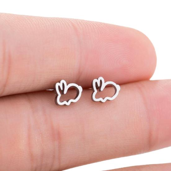 Sweet Hollow Rabbit Ear Studs Bunny Earrings Women Party Jewelry Easter