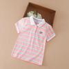 Girls Polo Summer Children Short Sleeve Cotton T-shirts 2024 New Kids Turn Down Collar Striped Clothes Girls Tops for 5-12 Ages