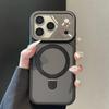Магнитный держатель для Apple 17 Pro Max и iPhone 16 с механической зеркальной рамкой и матовым чехлом для телефона