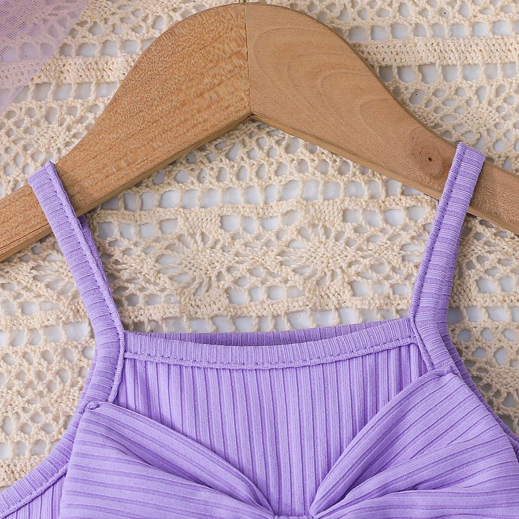 Милое платье-халтер с бантом для девочек, летнее детское модное платье принцессы