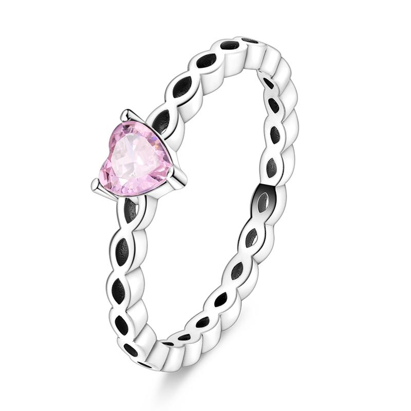 925 Sterling Silver Rings Sparking Purple White Pink Blue Zircon LOVE Wedding Ring Women Engagement Jewelry Anniversary Gifts