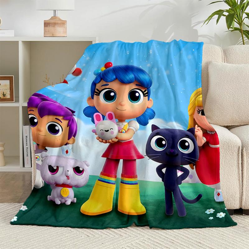 1PC Rainbow Kingdom Adventure Flannel Blanket Gift, Suitable for Both Men And Women, Soft Ideal for Beds And Sofa, Birthday Or Christmas Gift