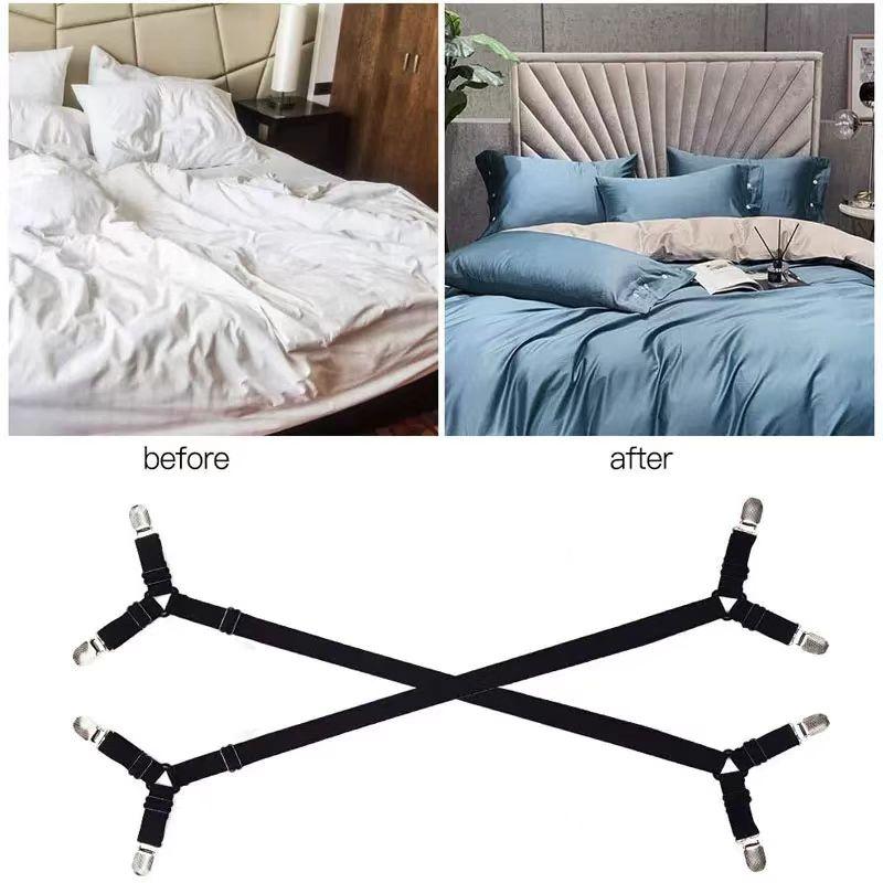 Adjustable Elastic Suspenders Gripper Bed Sheet Belt Fixator Sofa Covers Holder Blanket Mattress Straps Clip