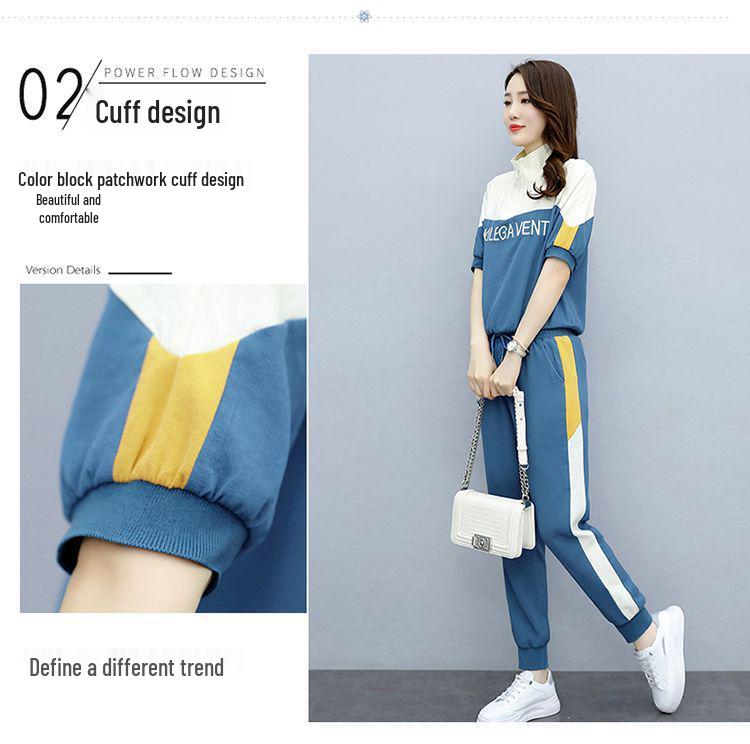 Summer 2025 Women's Trendy Sporty Two-Piece Jogger Set: Age-Reducing & Stylish Casual Wear