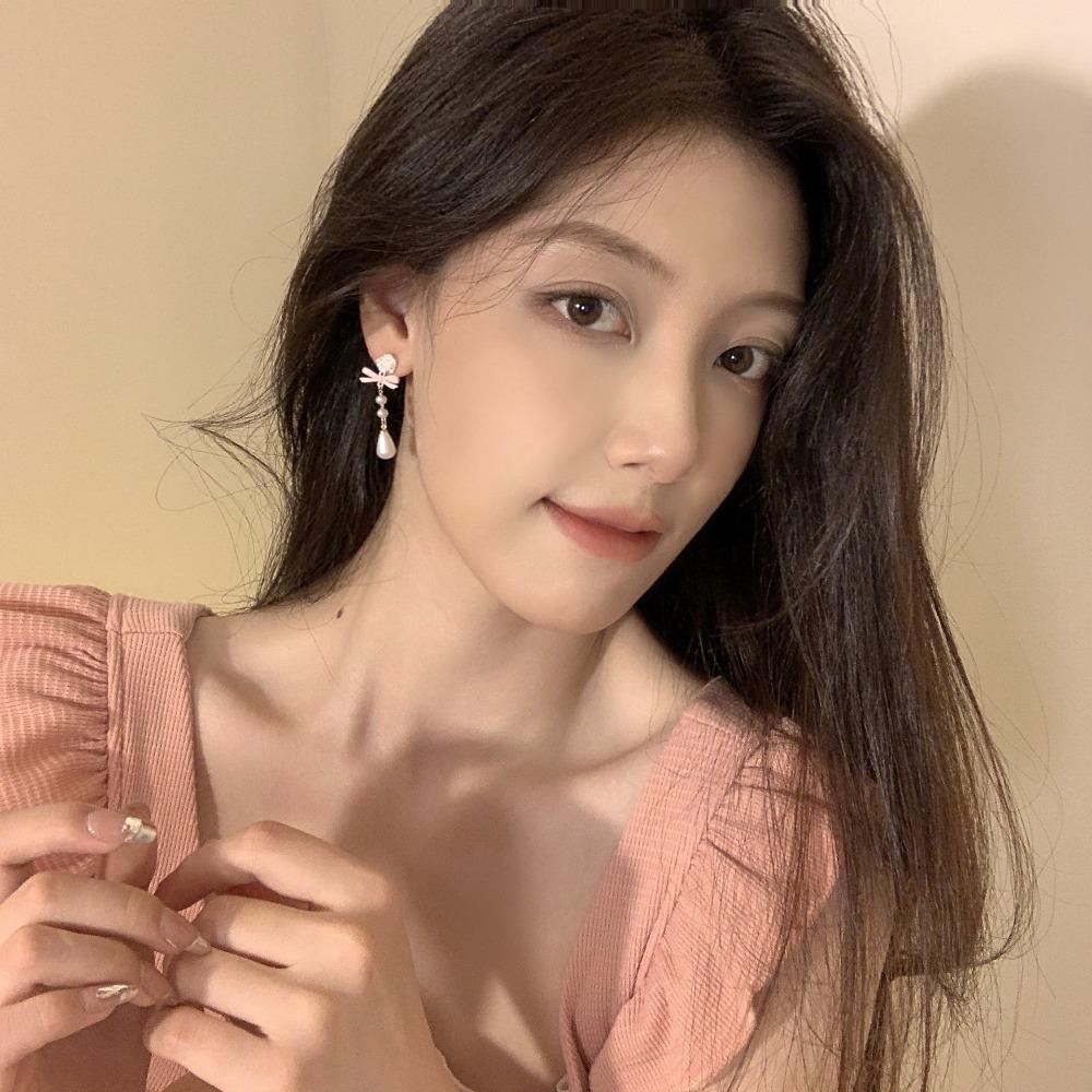 Lovely Mini Elegant Luxury Sweet Bow Ear Stud Ear Drop Korean Style Earrings Women Heart Earrings