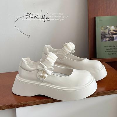 Мода 2025Туфли с круглым носком Женские балетки Оксфорды Платформа Платье Кожа Лето Черные Криперы Новые Ретро Джейнс Весенне-летняя обувь