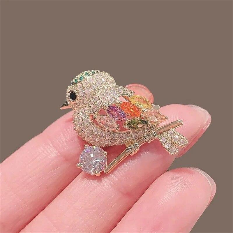 Lady Elegant Birds Rhinestone Brooch Pin Gift Fashion Diy Accessory Women's Corsage AVE