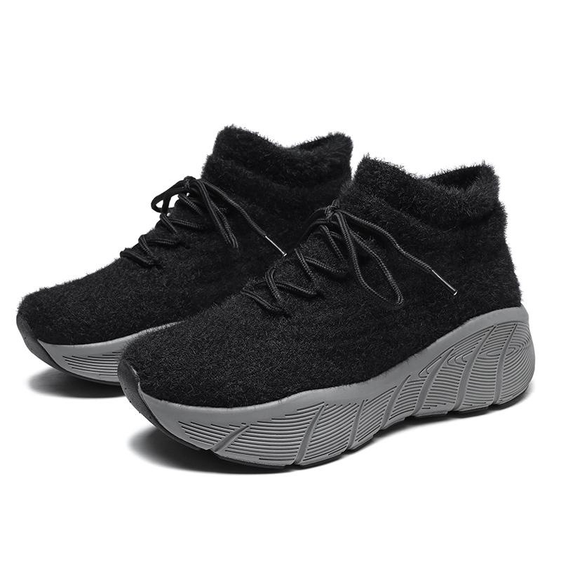 TUINANLE Women New Winter Snow Sneakers Outdoor Non Slip Thick Cotton Shoes Keep Warm Low Heels Flock Shoes