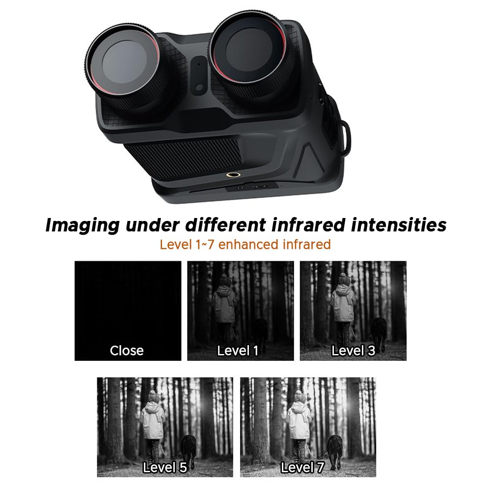 Xtahdge Digital Night Vision Binoculars, All Black, Full Color, 4K, All Black, 800 Meter Large Screen, Infrared Telescope
