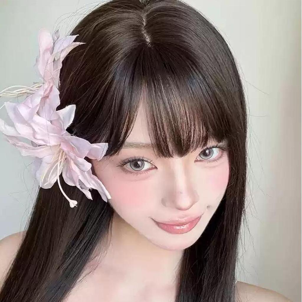 Bohemian Unique Flower Shaped Large Hair Clip Artificial Lily Hair Barrettes Hair Adornment Hair Ornaments