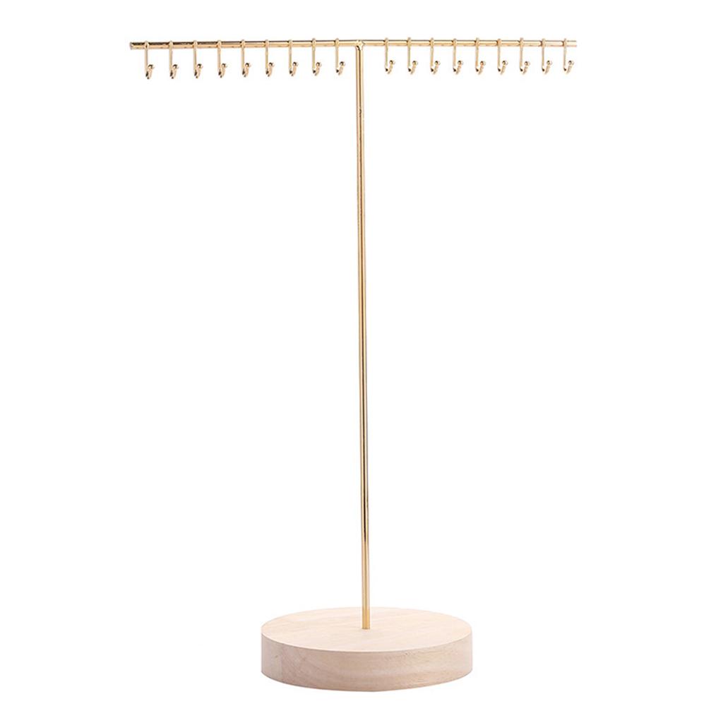 Elegant Iron Necklace Display Holder Effective Iron Necklace Holder with Wood Base Sturdy Jewelry Display Stand Rack