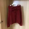 2025 Sweet Off-Shoulder Knit Sweater for Women - Korean Autumn/Winter Style