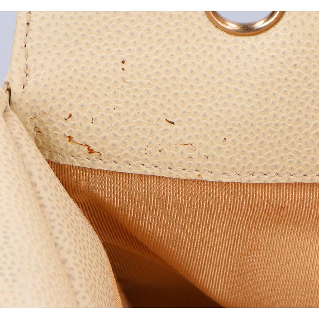 Chanel No. 8 Standard Chain Tote Bag Caviar Handbag IvoryUsed