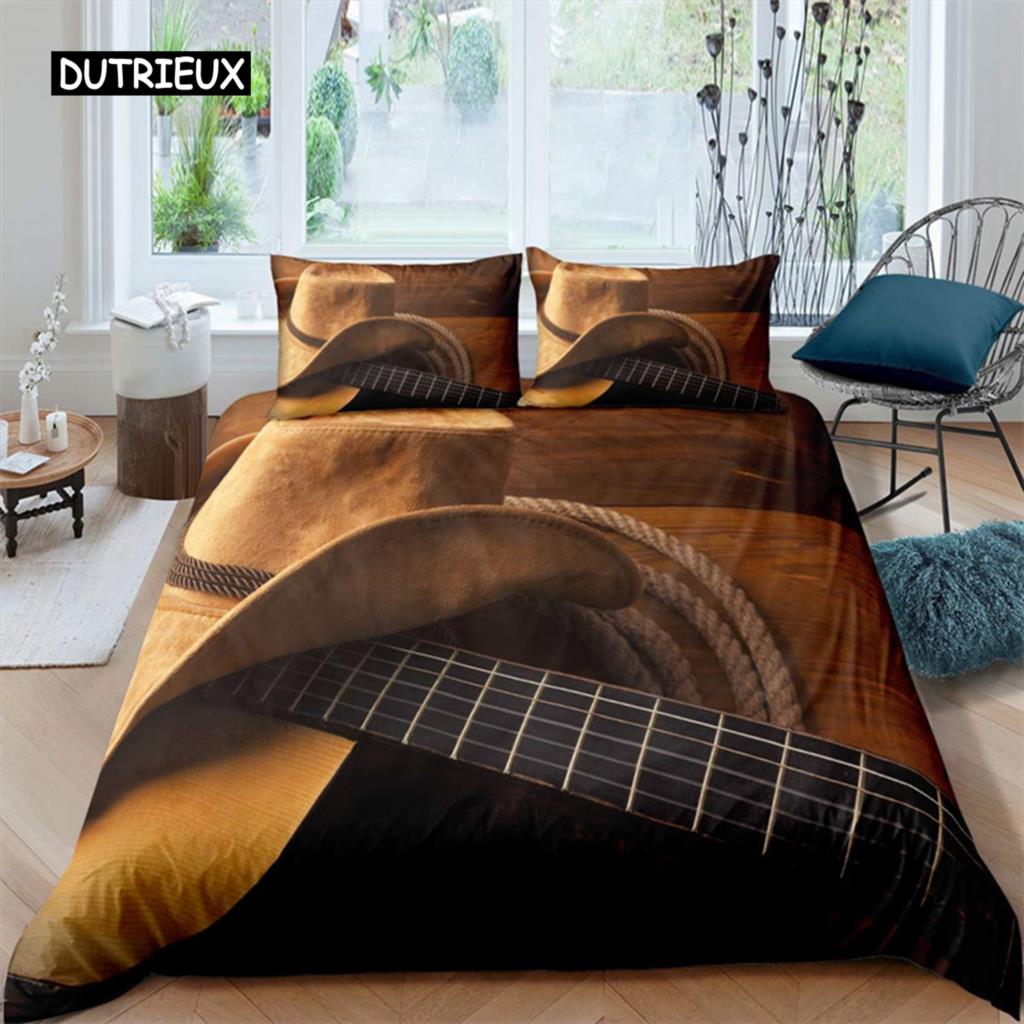 Пододеяльник в стиле вестерн-ковбой, езда на быке и лошади, комплект постельного белья для мальчиков-подростков из микрофибры, фермерский стиль, пододеяльник