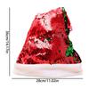 Christmas Sequin Hat for Adults Solid Color Sparkle Santa Cap with Bow Party Christmas Home Decor