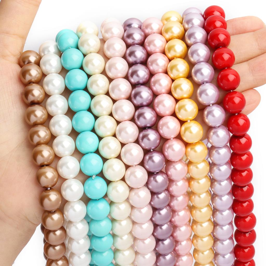 1 Strand/bag 4/6/8/10mm AA Imitation Pearls Multicolor Round Glass Loose Spacer Beads for Jewelry Making Supplies DIY Charms Bracelets 15‘’
