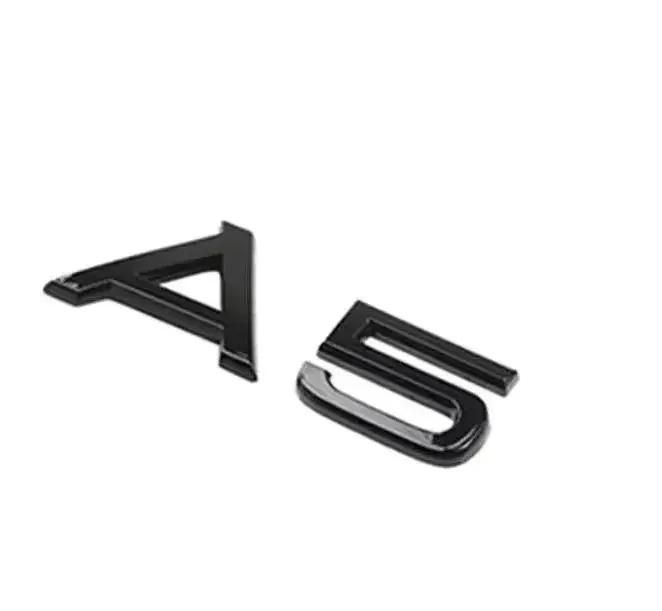 For audi A5 2010-2019 4Ring logo ABS Black Car Hood Front Grill Rear Trunk Emblem Sticker A5 Mark Quarrto 2.0T Sline Emblem