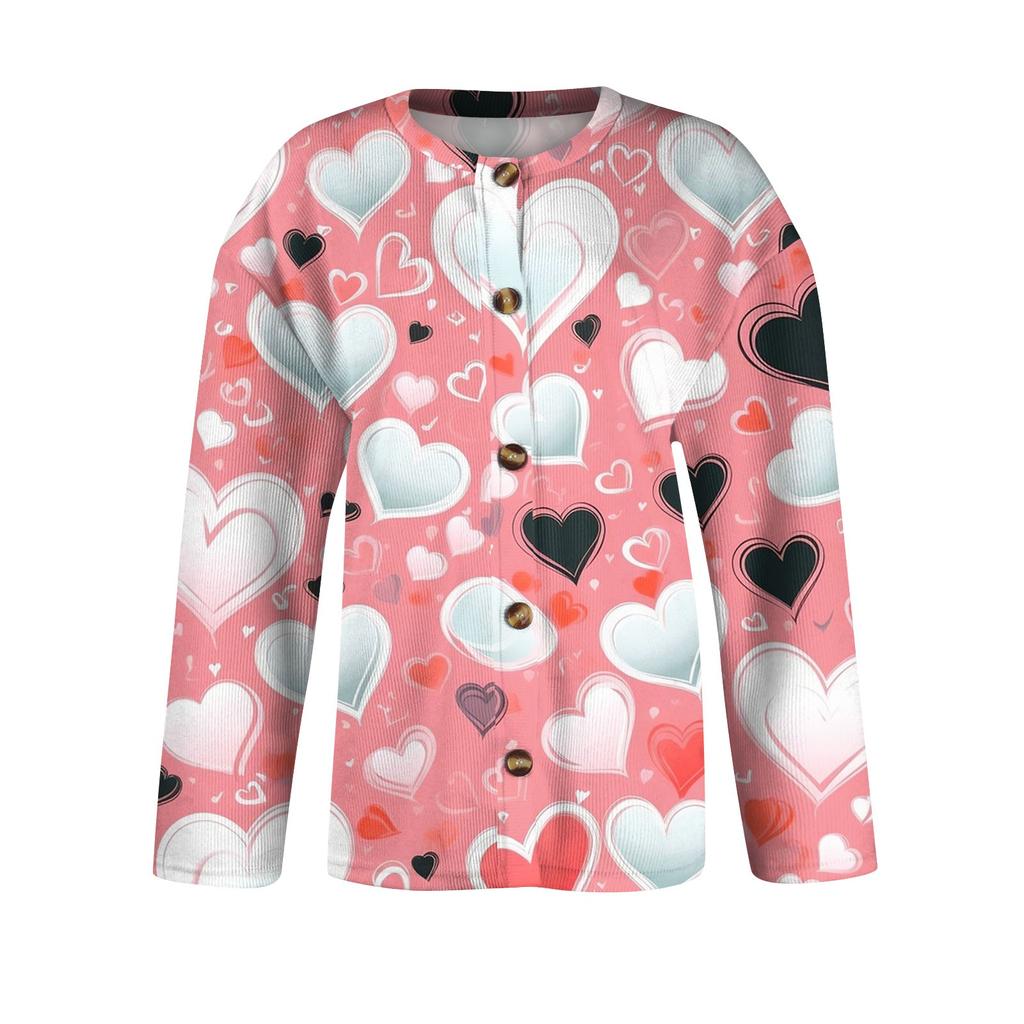 Женская модная принтованная куртка с длинным рукавом и вязанным кардиганом на пуговицах