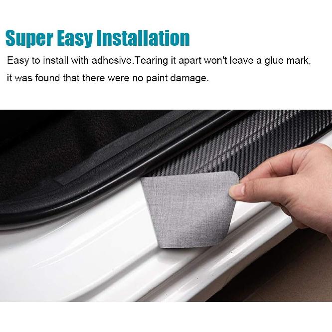 LEXLEY For MAZDA 2013-2025 CX-5 Carbon Fiber Style Leather Door Sill Protector Anti-Dirty Scuff Plate Cover Guard Sills Protector Trim,Welcome Pedal