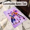 Crystal Velvet Rug Kpop Demon Hunters Print Custom Name Text Floor Mat Home Decor