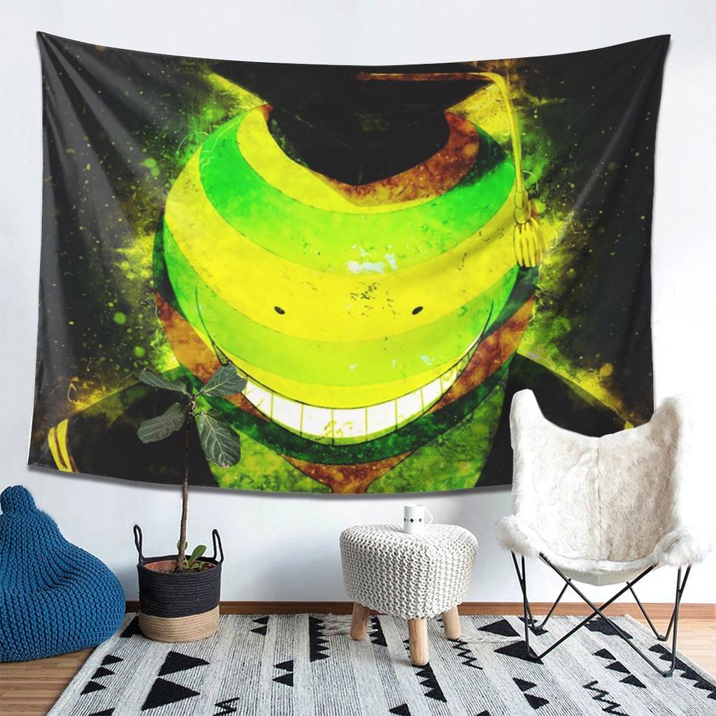 Assassination Classroom Octopus Koro Sensei Tapestry Wall Hanging Aesthetic Home Decor Tapestries for Dorm Room