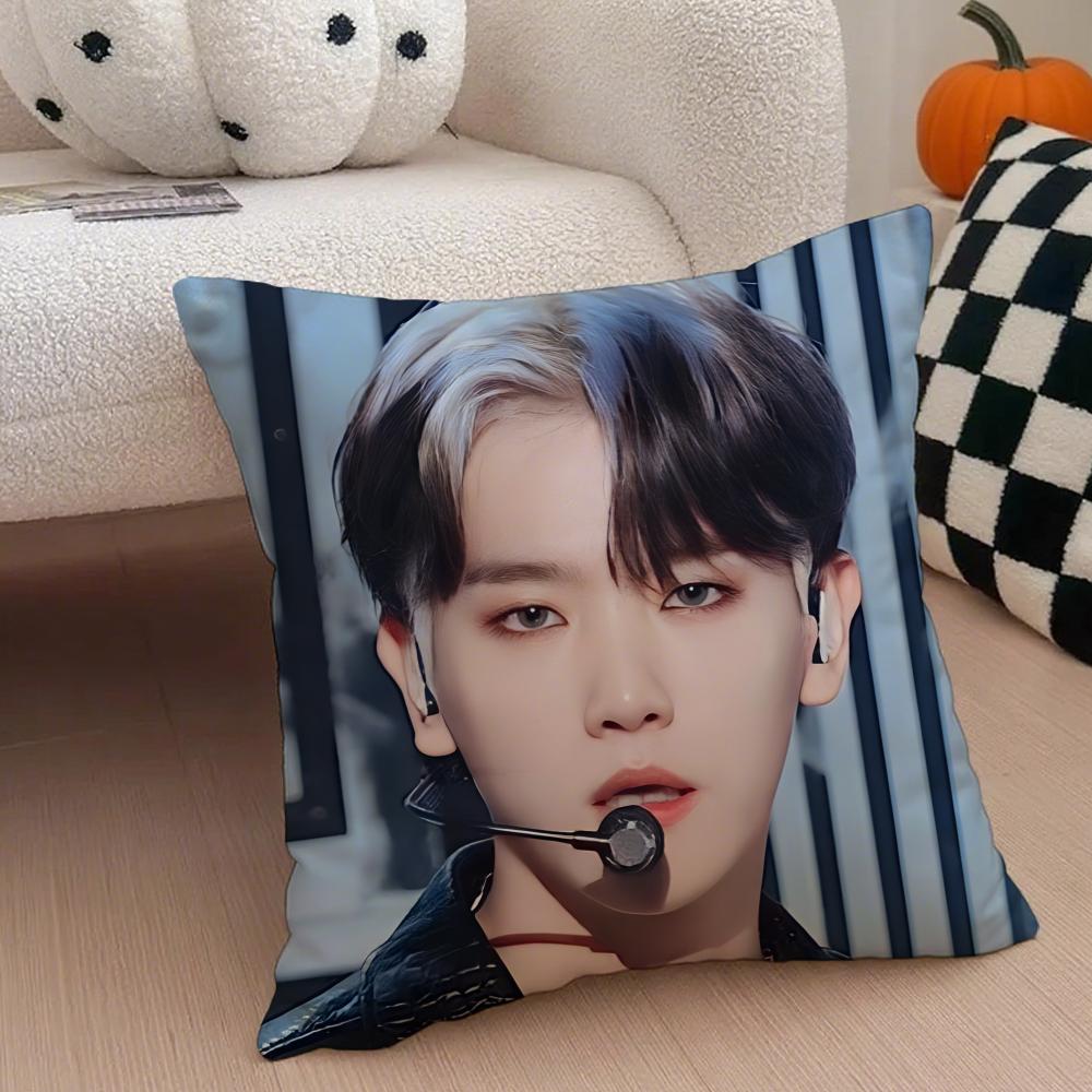 Classic Korean Handsome Singer BByun Baekhyun Cushion Cover Throw Pillow Cover Hidden Button Durable Polyester Chair Cushion