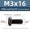 Yigu Black Nickel Carbon Steel PM Phillips Round Head Screws m2-m4 Pan Head Machine Screws for Electronics