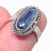 Натуральный голубой кианит, драгоценный камень, ручная работа, ювелирное изделие из стерлингового серебра 925 пробы, кольцо, размер 6 b7g24