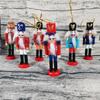 6pcs/set Painted Nutcracker Puppet Figurines Nutcracker Doll Soldier Puppet Pendant  Children Toys
