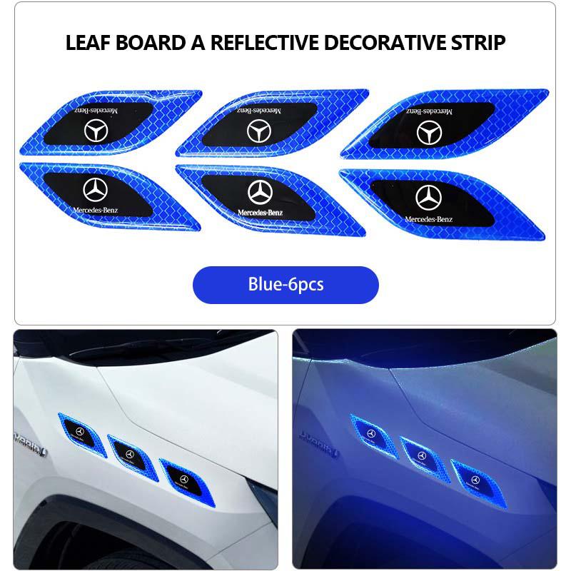 Car Reflective Sticker 3D Epoxy Car Styling Reflective Strips Safety Warning Stickers For Benz CITAN VITO SPRINTER CLS SLK Sport RI8