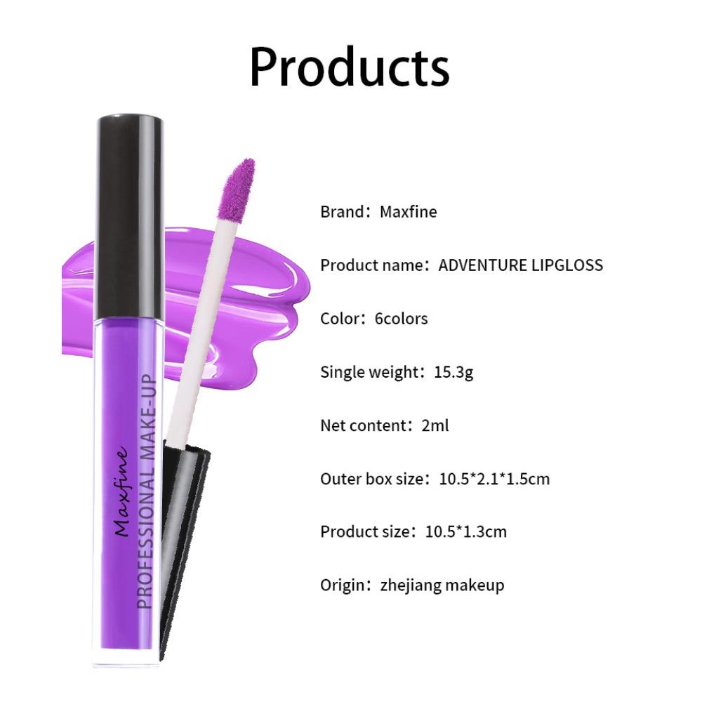 MAXFINE Halloween Lip Glaze Lipstick Without Dipping Cups, Waterproof, Not Discoloration