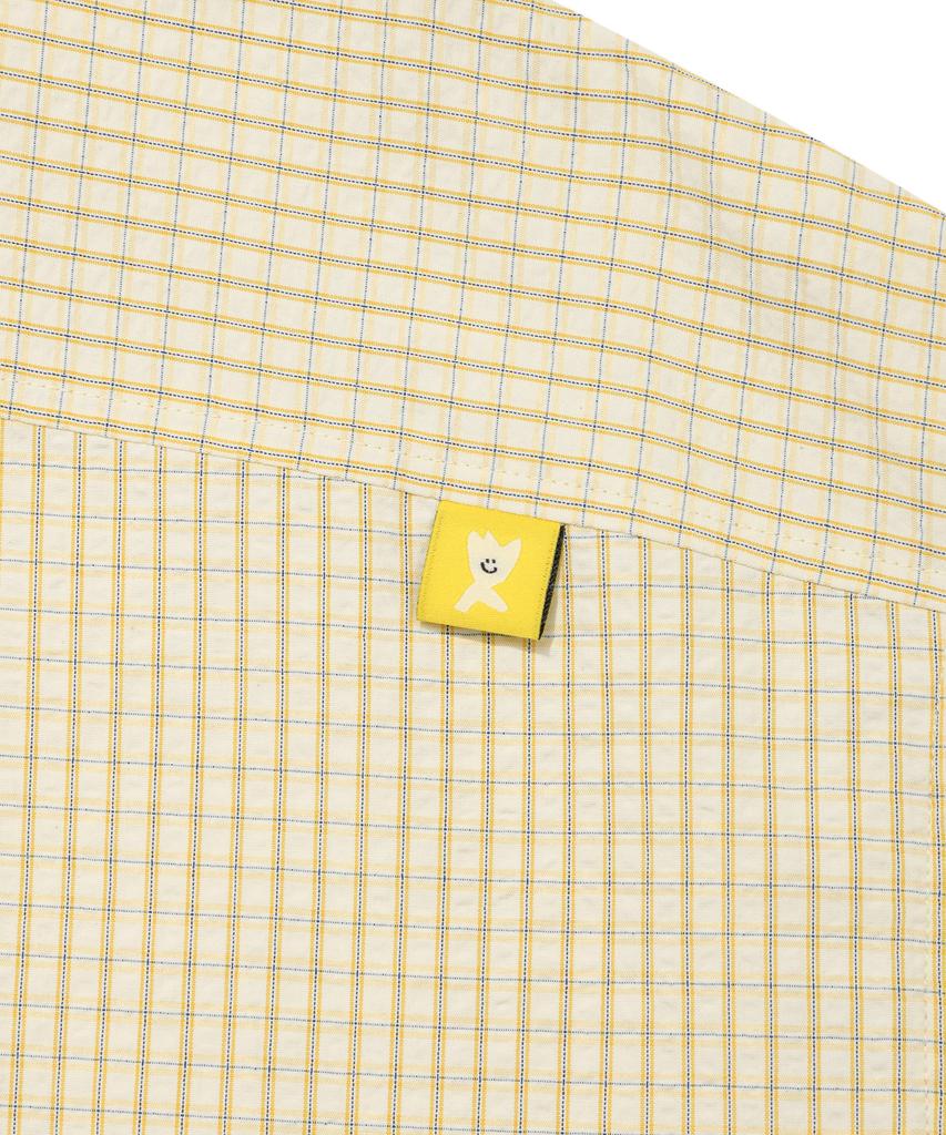 WACKY WILLY Seersucker Oversized Check Shirt Yellow