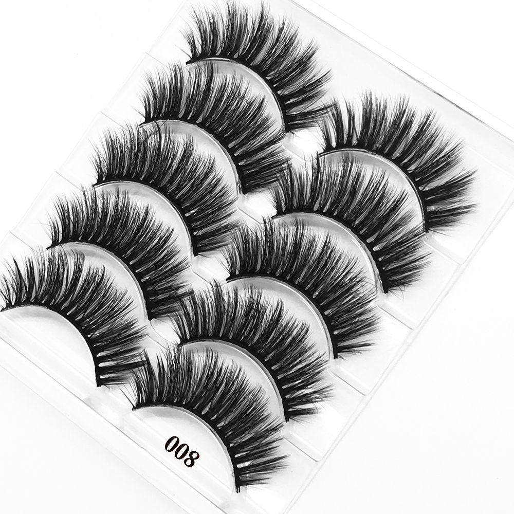 Woman Natural Long Volume Fluffy Wispies Eye Lash Extension 3D Mink Hair False Eyelashes Crisscross