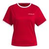 Round Neck Pullover Short Sleeve T-Shirt Women Tops Victory-Red JZ4156