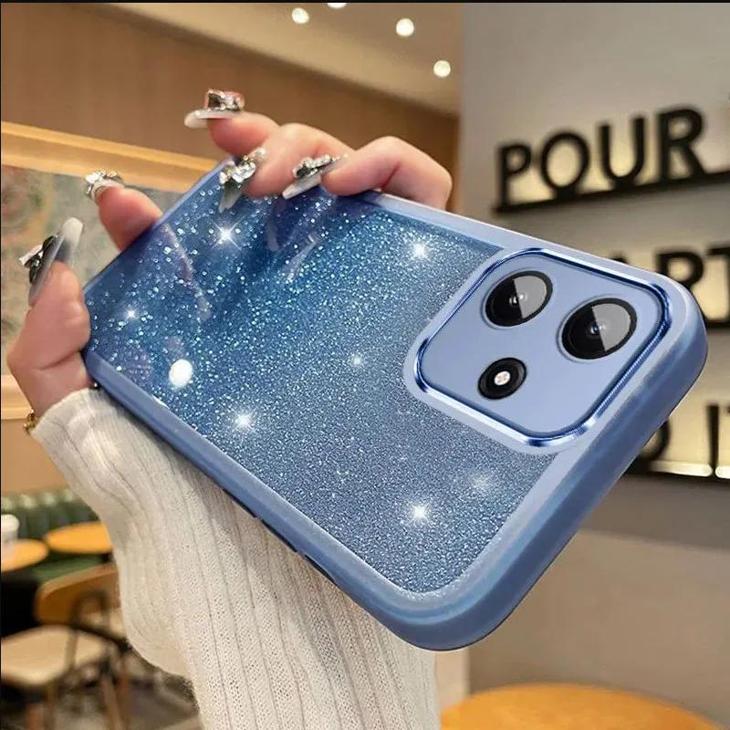Gradient Glitter Silicone Case for OPPO A57 A58 A78 A93 A96 A97 A72 A35 A55 A56 A17 A9 A5 Realme C65 C67 C53 C35 C33 C31 11 12 Reno 10 11 12 Pro